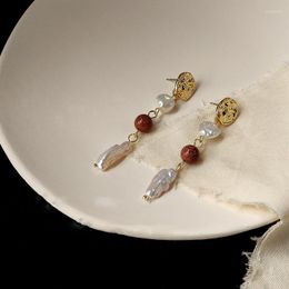 Dangle Earrings Vintage Handmade Tassel Freshwater Pearls Pendant For Woman Natural Elegant Irregular Luxur Charm Jewelry Gift