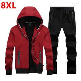 Men's Tracksuits Superior Quality Winter Large Size Sweater Suit Male Hooded Fleece With Thickened Kid Big Yards Adolescent Set Men