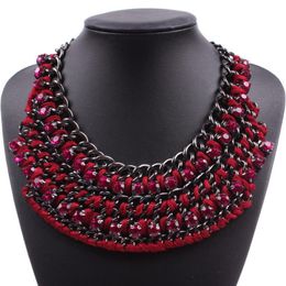 Chains Design Spring String Chain Braided Crystal Chunky Necklace Fashion Jewelry For Women 2023