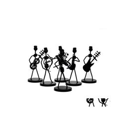 Party Favour 1Pc Mini Iron Music Band Model Miniature Musicians Figurines Arts Craft Decorations Gift Random Design1 Drop Delivery Ho Dhqmo