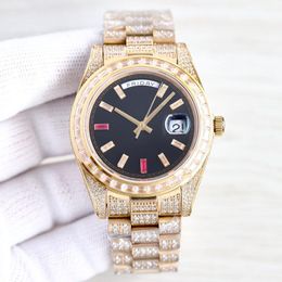 Designer Watches Full Diamond Mens Wristwatch 41MM Automatic Mechanical Watch Diamonds Bezel Strap Fashion For Men Wristwatches Calendar Design Montre De Luxe