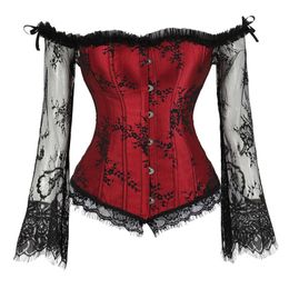 Bustiers & Corsets Corset Mujer Top With Long Sleeves Women's Underwear Corgested Bustier Underbust Renaissance Dress For Party