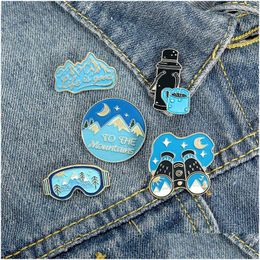 Pins Brooches Telescope Cute Small Funny Enamel Pins For Women Girl Men Christmas Gift Demin Shirt Decor Brooch Pin Metal Kawaii Ba Dh2Iu