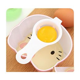 Egg Tools Kitchen Accessories Long Handle Plastic Leaking White Tool Yolk Separator Filtration Isolation Eggs Dividers Dh0059 Drop D Dhaxk