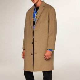 Men's Jackets Winter Jacket Wool Slim Fit Warm Coat Male Woollen British Mid-length Mens Brand ClothingMen's
