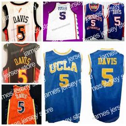 College Basketball Wears basketball Custom BARON 5 DAVIS College Basketball Jersey Men's Stitched Blue White Orange Any Name Number Size S-4XL Vest Jerseys