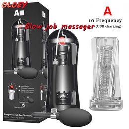 Beauty Items Blow Job Massager Male Masturbation Penis Pump Vibrator Man Suction Vacuum Glans Stimulator Couple Orgasm 18