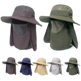 Wide Brim Hats Bucket Sun Fishing Men Women's Summer UPF50 AntiUV Waterproof Outdoor QuickDrying Climbing Cap Sunshade Big Eaves Adjustable 230106