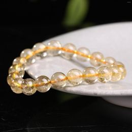 Link Bracelets DIY Handmade Materials Loose Beads Ring Natural Yellow Hair Crystal For Women GirlsSimple Jewellery