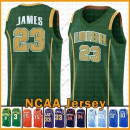 College Basketball Wears tkm LeBron 23 James Kawhi NCAA Irish High School Leonard Stephen 30 Curry Dwyane 3 Wade Basketball Jersey Anfernee 25 Hardaway Larry 33 Bird