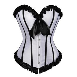 Bustiers & Corsets And For Women Chic Dancing Burlesque Pleated Trim Mediaeval Corselete Carnival Party Clubwear