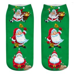 Men's Socks 3D Printing Christmas Funny Men Cartoon Elk Snowman Santa Sokken Low Cut Unisex Ankle Xmas Sox Calcetines Hombre