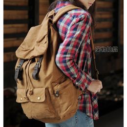 School Bags Fashion Military Canvas backpacks for teenage girl Backpack bag Travel M319 230106