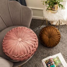 Pillow Velvet Tufted Round Decorative Throw Floor Tatami Meditation Futon Pleated Seat Sofa Chair Pumpkin Handmade