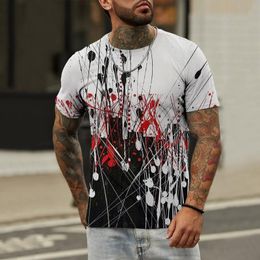 Men's T Shirts Summer Casual T-shirt Fashion Streetwear 3D Printed Short Sleeve Tops Round Neck Graphic Male Hip Hop Blouse