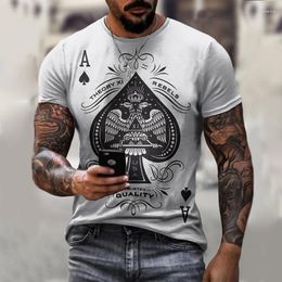 Men's T Shirts Ace Of Spades T-shirt 3D Color Printing Short-sleeved Top Oversized Summer Breathable Casual Sports S-5XL