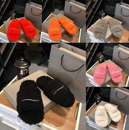 Slippers 2023 Top Quality Designer Luxury Womens Slippers Ladies Winter Wool Slides Fur Fluffy Furry Warm letters Sandals Comfortable Fuzzy Girl Flip Flop