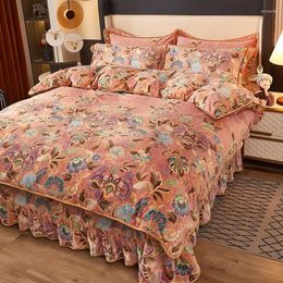 Bedding Sets Nordic Set Luxury Thick Duvet Cover Soft Flannel Bedsheets With Pillows Case Winter King Size Bed Comforter