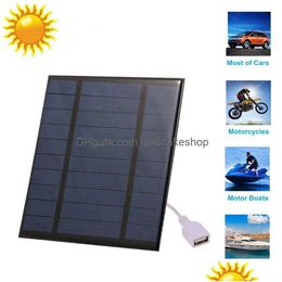 Другие энергетические источники электроэнергии 2,5 Вт/5 В/3,7 В портативная солнечная панель зарядное устройство с USB -портом для офиса доставки в туристику Dhapt Dhapt