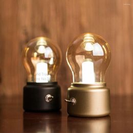 Night Lights Vintage Edison Bulb Lamp Led USB Rechargeable Light Kids Nordic Lampada Bedroom Desk Luces Bedside Lava