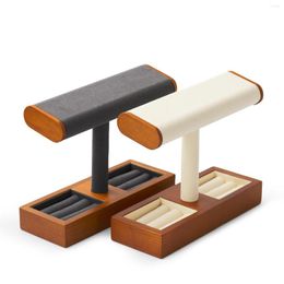 Jewellery Pouches Oirlv Wooden Watch Holder Stand T-shape Display Solid Wood For Ring Organiser