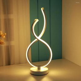 Table Lamps Modern LED Bedside Lamp Helical Shape Desktop Decor Light Art Decoration Atmosphere Low Energy Consumption For Living Room