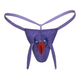 Underpants Mens Lingerie Bird Head Bulge Pouch G-strings Low Waist T-back Thongs Briefs Panties Sexy Role Play Underwear