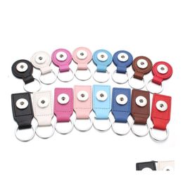 Keychains Lanyards Noosa Pu Leather 18Mm Snap Button Key Rings Keychain Fit Diy Ginger Snaps Keyrings Jewellery Drop Delivery Fashio Dhj3Q