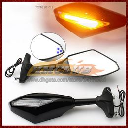 2 X Motorcycle LED Turn Lights Side Mirrors For Aprilia RS4 RS 125 RS125 12 13 14 15 16 2012 2013 2014 2015 2016 Carbon Turn Signal Indicators Rearview Mirror 6 Colors