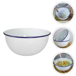 Bowls Bowl Enamel Basin Soup Serving Mixing Enamelware Dish Pasta Salad Plates Large Fruit White Washing Chinese Tray Dinner