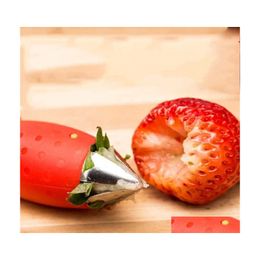 Fruit Vegetable Tools Kitchen Stberry Peeling Knife Stainless Steel Device Tomato Leaf Picking Core Home Convenient Red Environmen Dhtn0