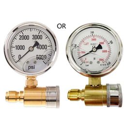 Upgraded Pressure Gauge Kit for Washer 3/8 Inches Quick Connect Power Range 0-5000 PSI Industrail
