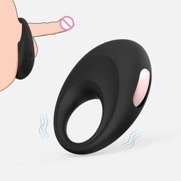 sex toys penis ring Rechargeable male vibration lock sperm delay collar toy adult fun products
