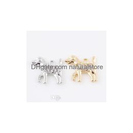 Charms 20Pcs/Lot 20X18Mm Gold Sier Color Animal Dog Hang Pendant Fit For Magnetic Memory Floating Locket Drop Delivery Jewelry Findi Dhani