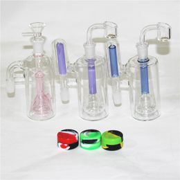 5.5 Inch 14mm Glass Ash Catcher Hookah Accessories With 5ML Colourful Silicone Container Reclaimer Ashcatcher Male Female For Bong Dab Rig Quartz Banger