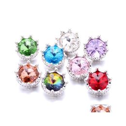 Charms Rhinestone Crown Snap Button Women Jewellery Findings 18Mm Metal Snaps Buttons Diy Bracelet Jewellery Wholesale Drop Delivery C Dhxbp