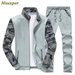 Men's Tracksuits Selling Fashion Men Set Spring Autumn Sportswear Jacket Pant Sweatsuit 2 Piece Sportsuit Mens Sets Big Size 4XL