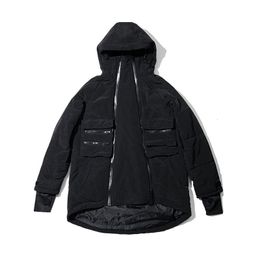 Men's Jackets Pupil travel cotton padded jacket parka double zipper techwear darkwear ninjawear streetwear japanese style 230106