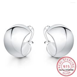 Hoop Earrings Personality Hyperbole 925 Sterling Silver Simple Smooth Egg Clip-on For Women Sterling-Silver-Jewelry Pendientes