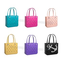 Fashion Women designer Eva Bogg Bag Luxury Tote Large Shopping Basket Bags Lady H195I Storage Washable Beach Silicone Bog Bags Purse Eco Jelly Candy wallet