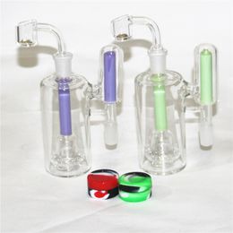 Hookahs 5.5 Inch Glass Ash Catcher 14mm Reclaimer Thick Pyrex Ashcatcher for Water Bongs Quartz Banger 5ml Silicone Container