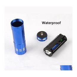 Other Home Garden High Powerf Mini Flashlight 9 Led Waterproof Flash Light Small Pocket Lamp Torch Lamps Tactical For Outdoor Cam Dhxyo