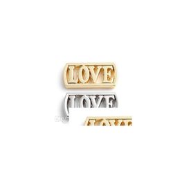 Charms 20Pcs/Lot Sier Gold Plated Alloy Love Letter Floating Window Plates Fit For 30Mm Magnetic Glass Locket Drop Delivery Jewelry Dh2Xs