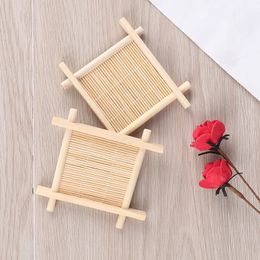 Natural Bamboo Soap Dish Tray Holder Bathroom Wooden Storage Soap Rack Plate Box Container For Bath Shower Plate 0107