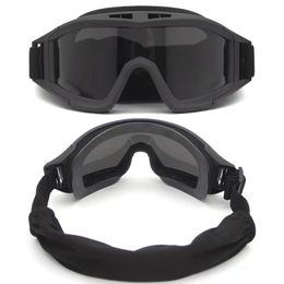 Tactical Goggles Shooting Sunglasses 3 Lens Tactical Accessories Airsoft Paintball Motorcycle Windproof Wargame Glasses