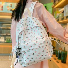 School Bags Female Floral Laptop Student Lady Cute Book Backpack Trendy Girl Kawaii Travel Fashion College Women 230106