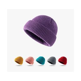 Caps Hats Autumn Winter Knit Cap Outdoor Warmth Without Eaves Cold Men Fashion Student Beanies Hat 394 J2 Drop Delivery Baby Kids Dhtfa