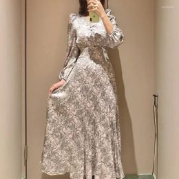 Casual Dresses Neploe 2023 Autumn Winter Women Robes Japanese Temperament Vestidos V Neck Long Sleeve Elastic Slim Waist Pleated