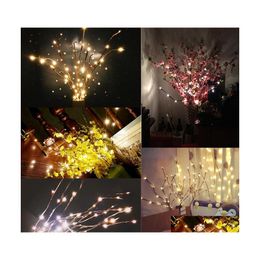 Party Decoration Christmas Tree Willow Branch 20 Bbs Flashing Led Light String Tall Vase Twig Lamp Home Garden Decor Dbc Drop Delive Dht9F