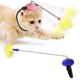 Cat Toys Adjustable Collar Interactive Funny Free Hands Teaser Stick With Feather Original Wand For Cats Kitten Pet Products